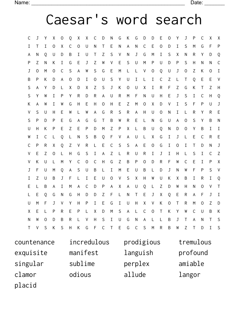 Caesar's word search