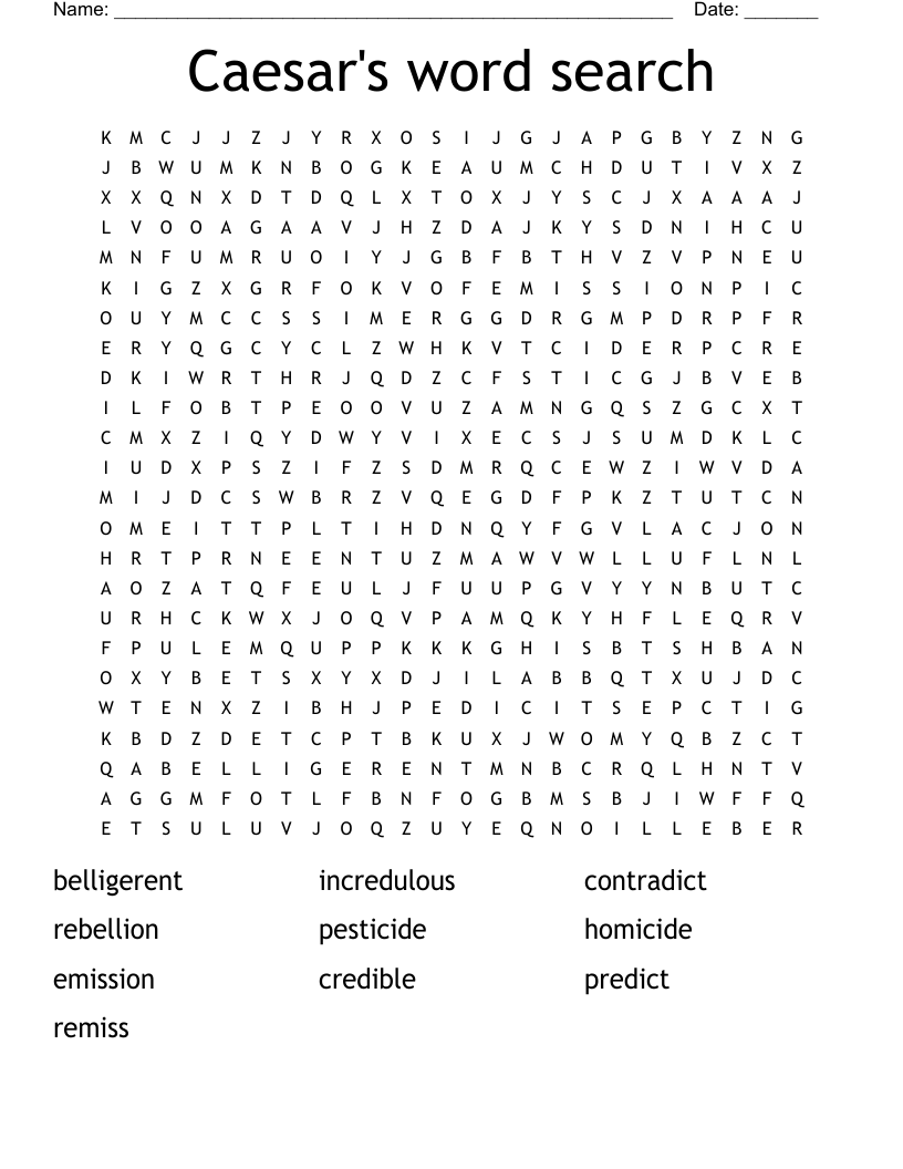 Caesar's word search