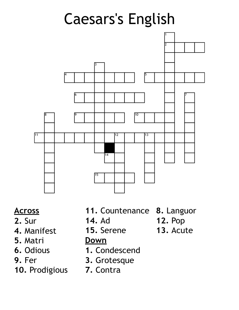 Caesars's English Crossword