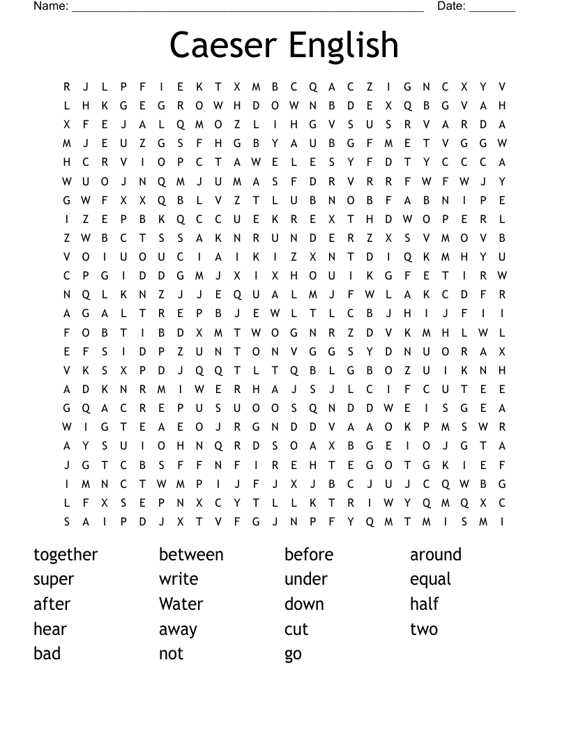 Caeser English Word Search