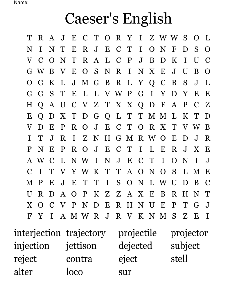 Caeser's English Word Search