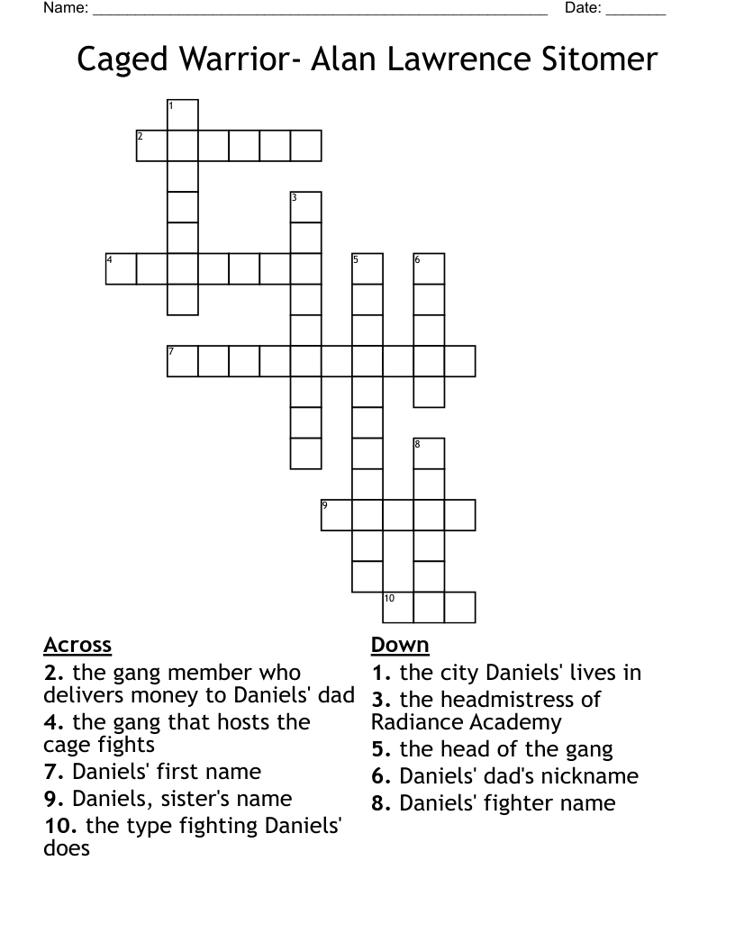 Caged Warrior- Alan Lawrence Sitomer Crossword