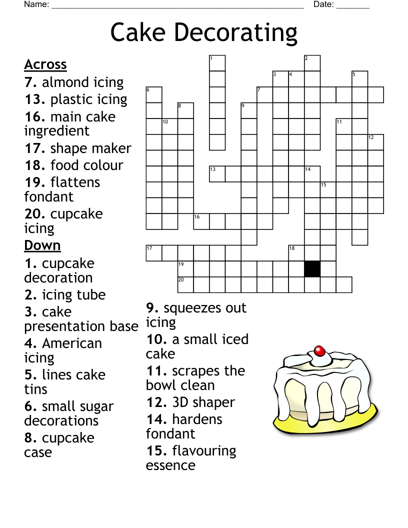 Cake Decorating Crossword