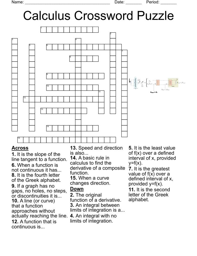 Calculus Crossword Puzzle