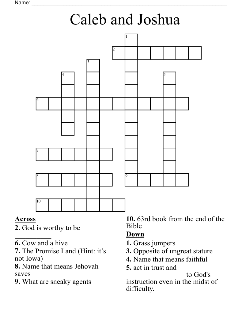 Caleb and Joshua Crossword