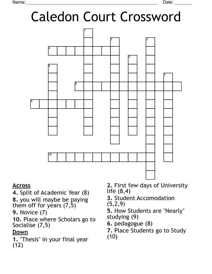 Caledon Court Crossword