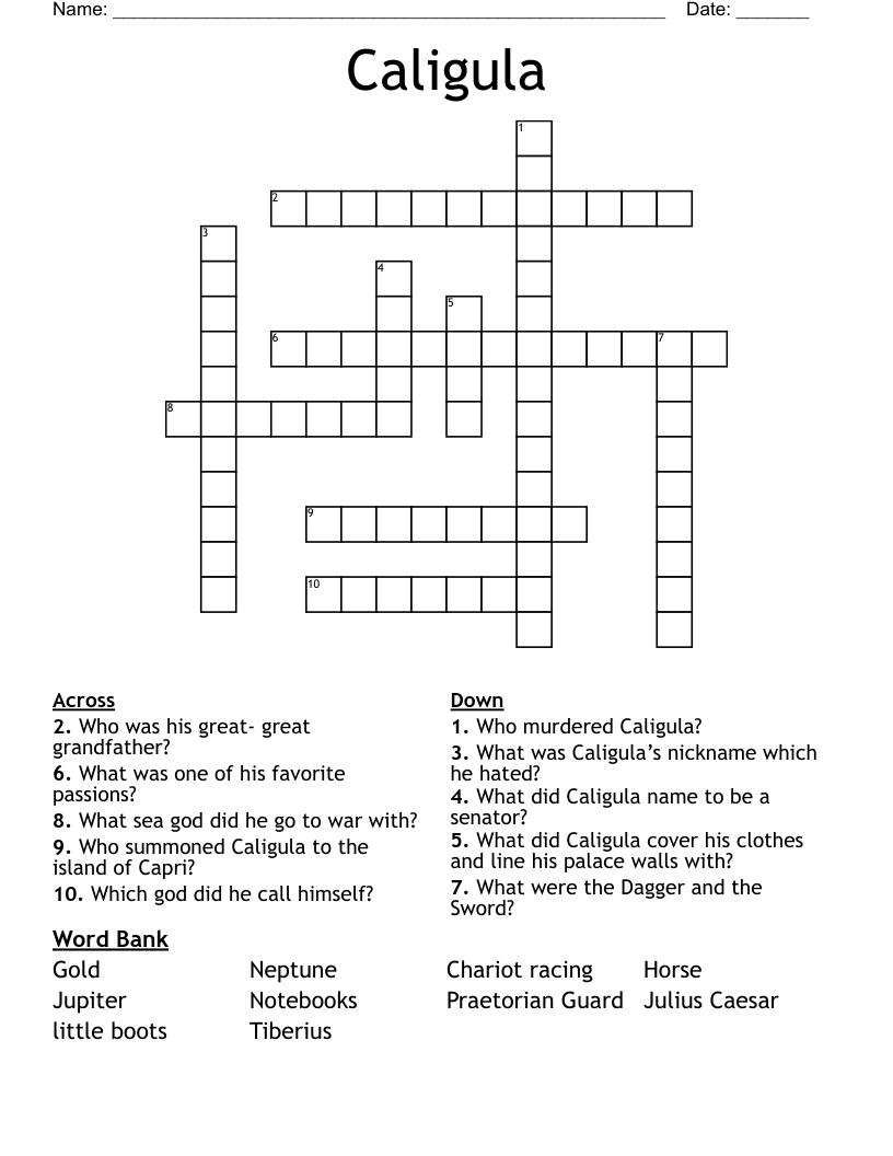 Caligula Crossword