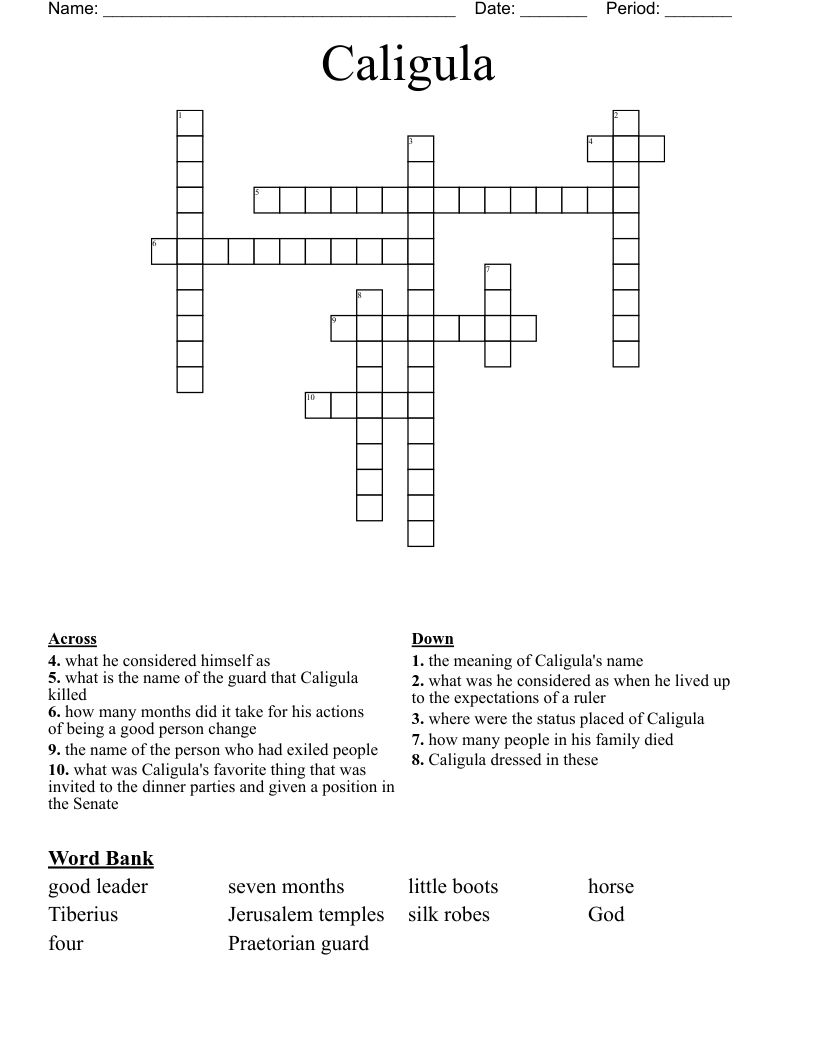 Caligula  Crossword
