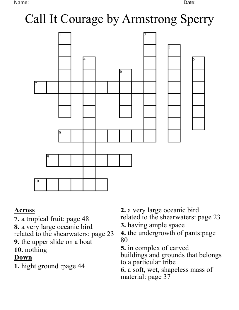 Call It Courage by Armstrong Sperry Crossword