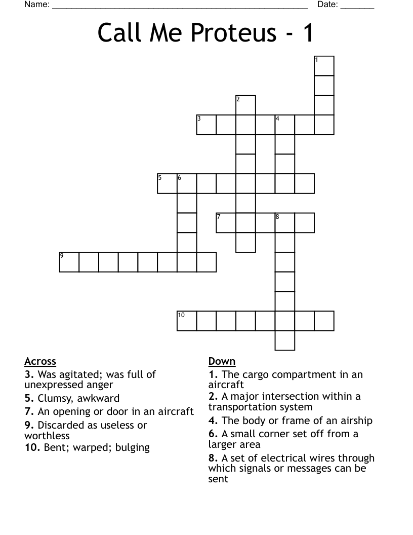 Call Me Proteus - 1 Crossword