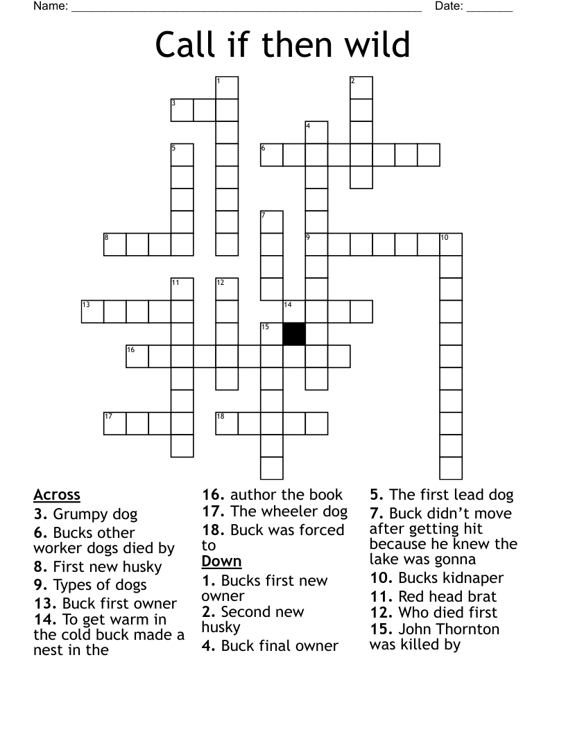 Call if then wild Crossword