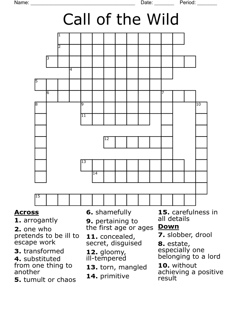 Call of the Wild Crossword
