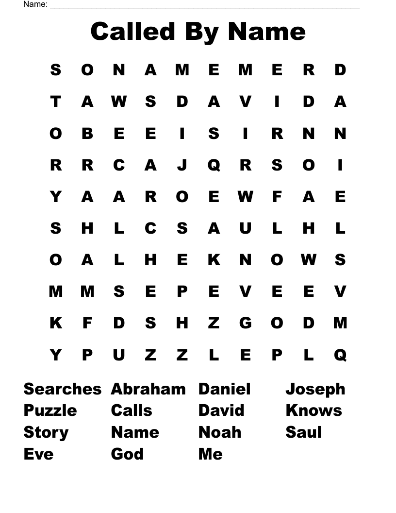 Called By Name Word Search