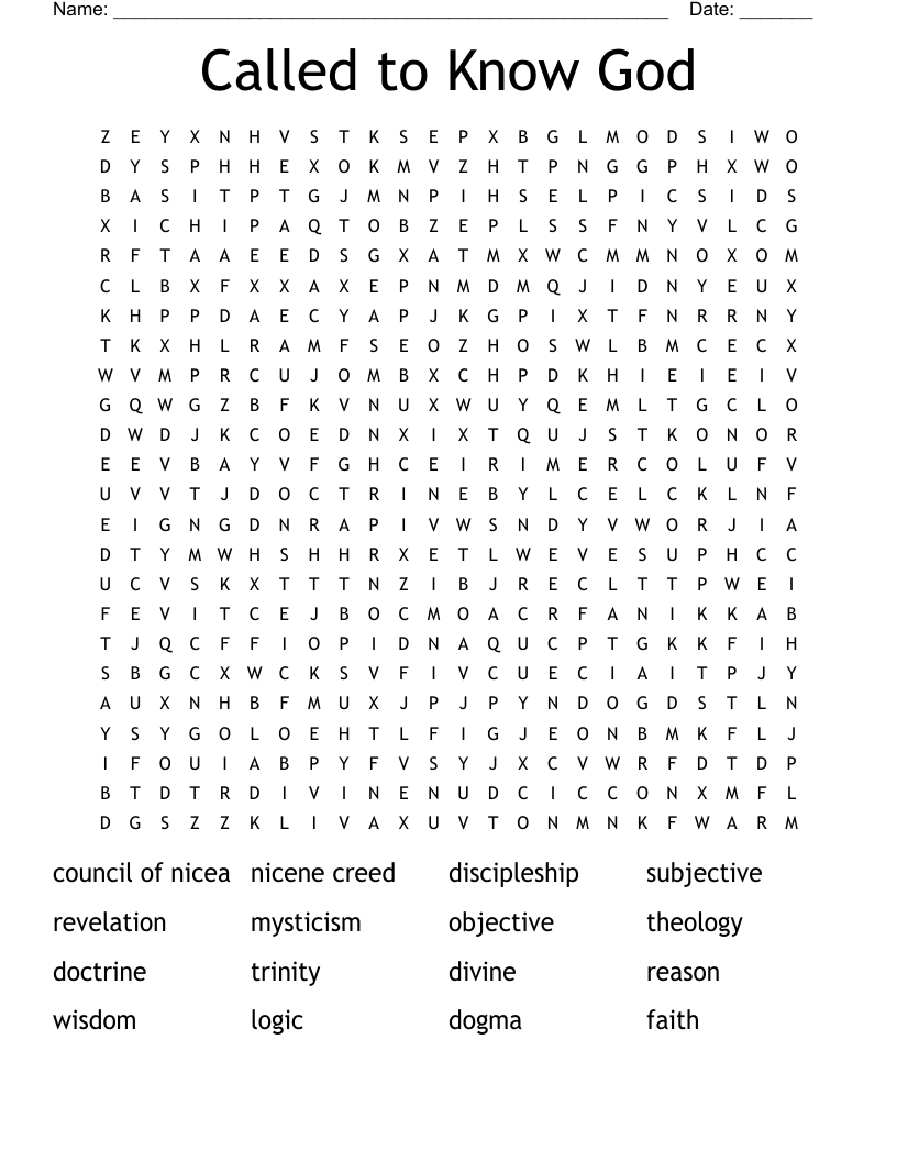 Called to Know God Word Search