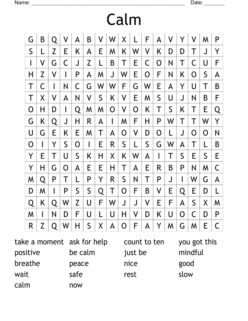 Calm Word Search