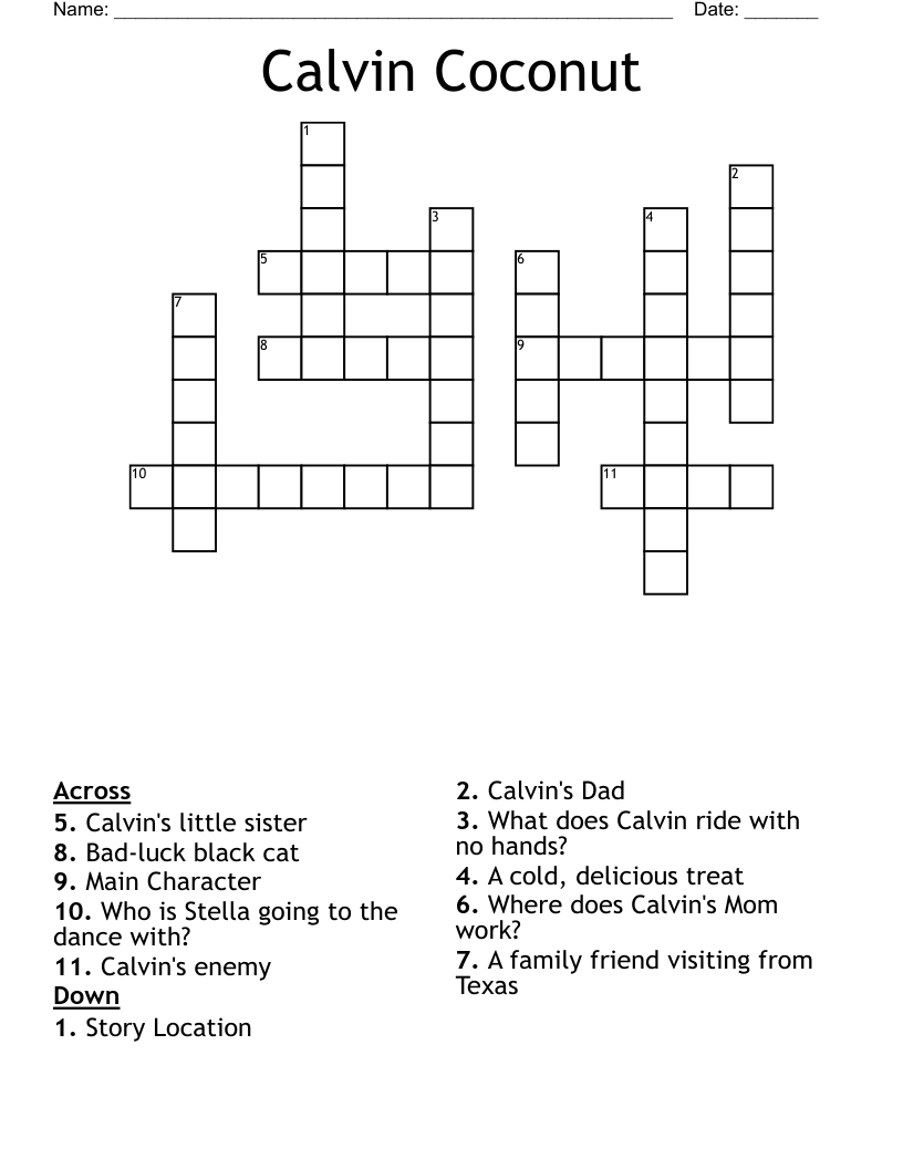 Calvin Coconut Crossword