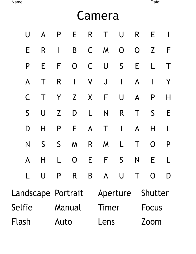 Camera Word Search