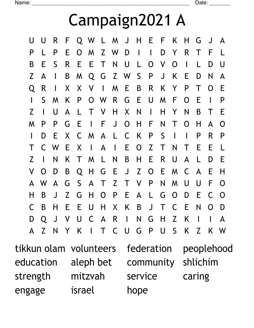 Campaign2021 A Word Search