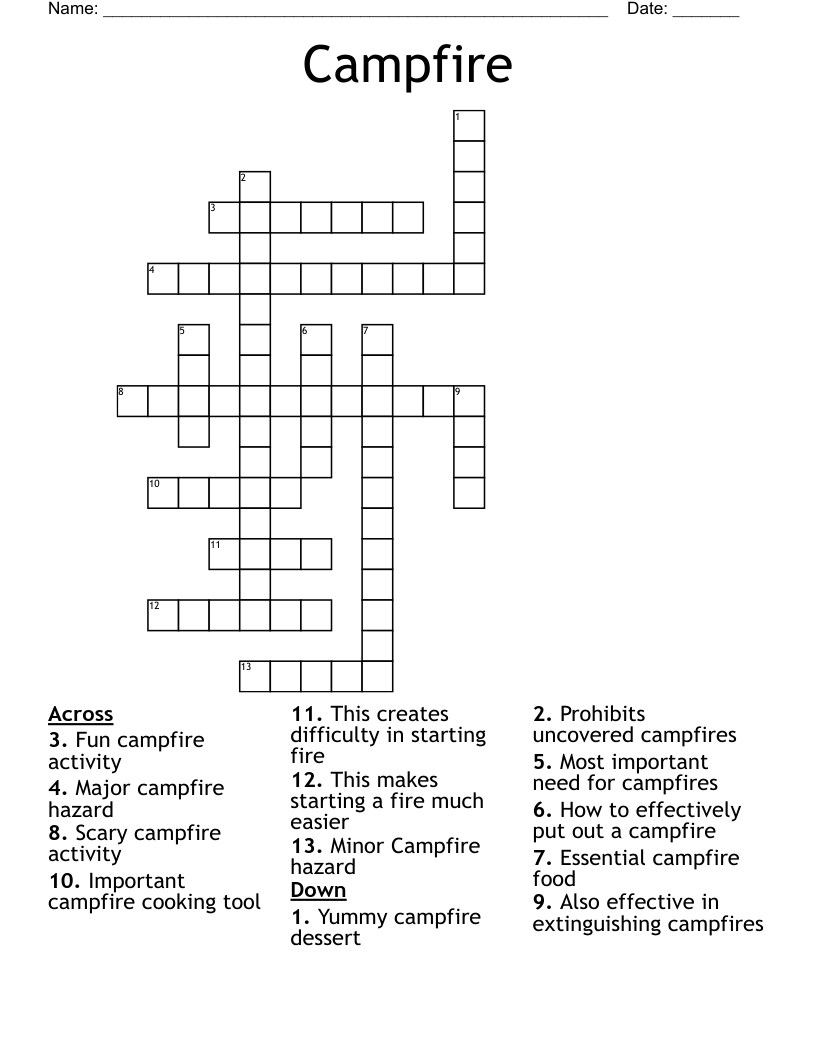 Campfire Crossword