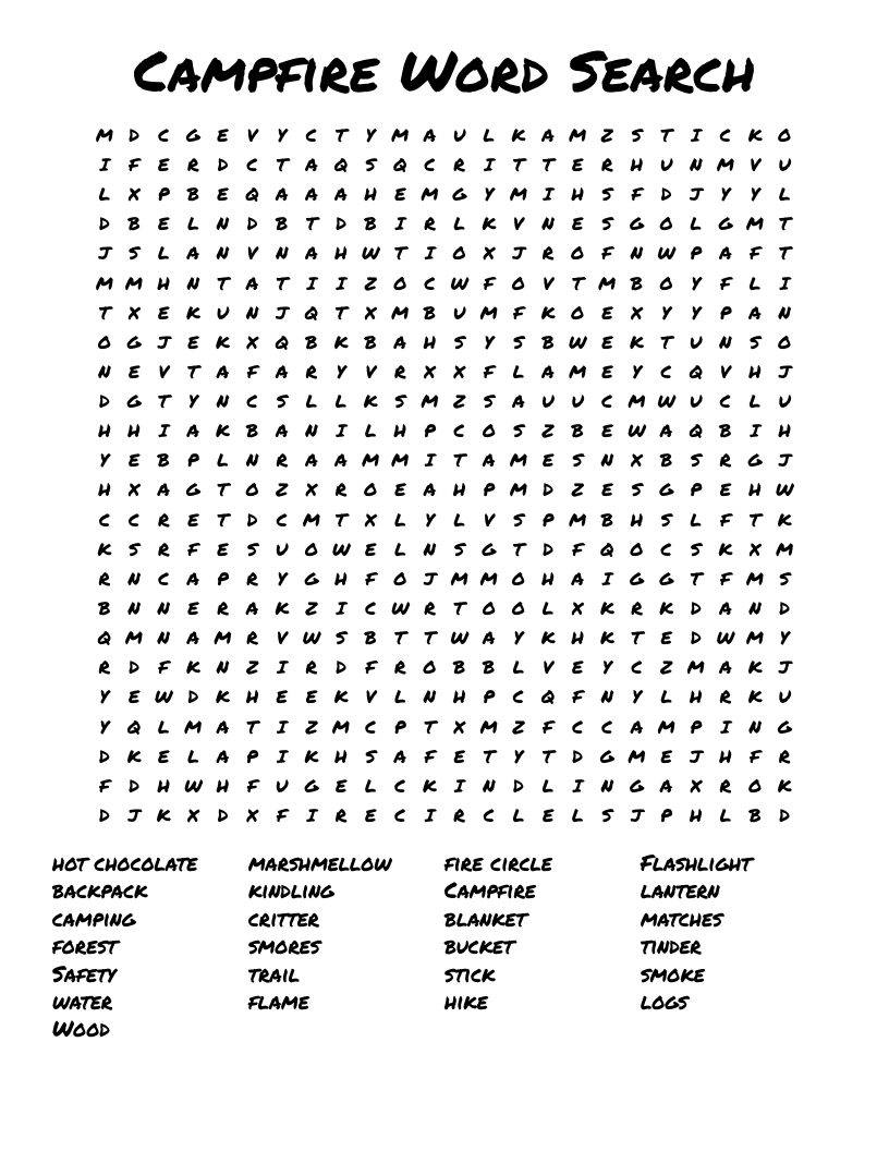 Campfire Word Search
