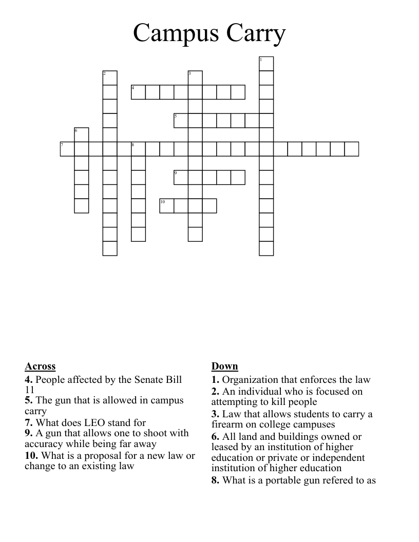 Campus Carry Crossword