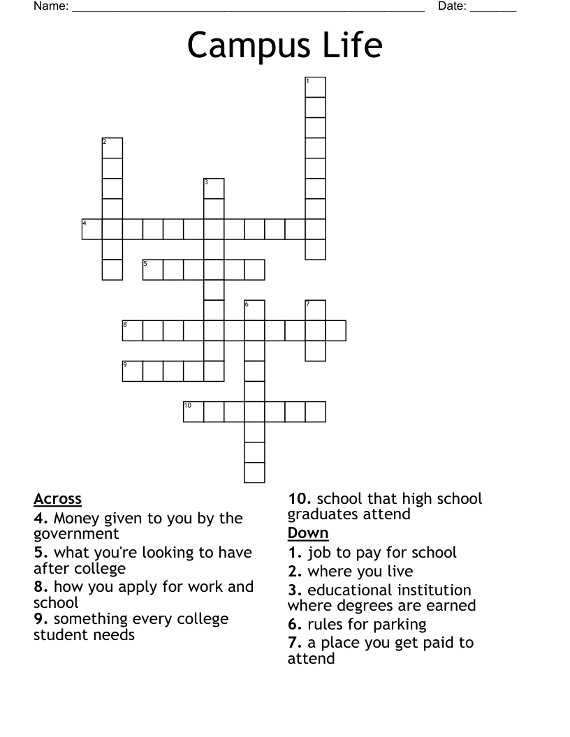 Campus Life Crossword