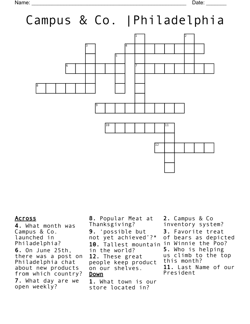 Campus & Co. |Philadelphia Crossword