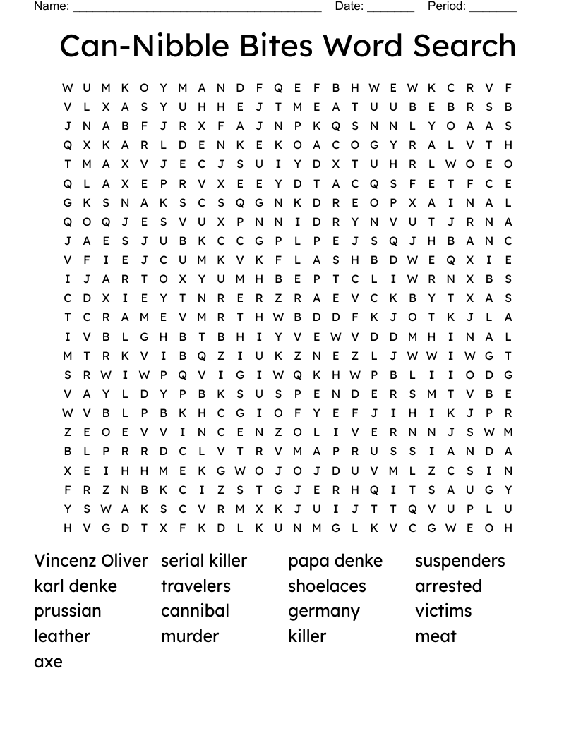 Can-Nibble Bites Word Search