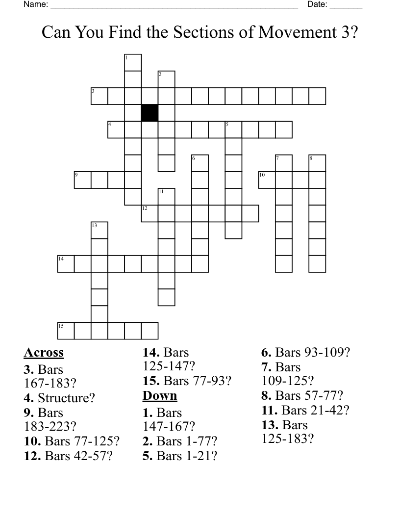 Can You Find the Sections of Movement 3?