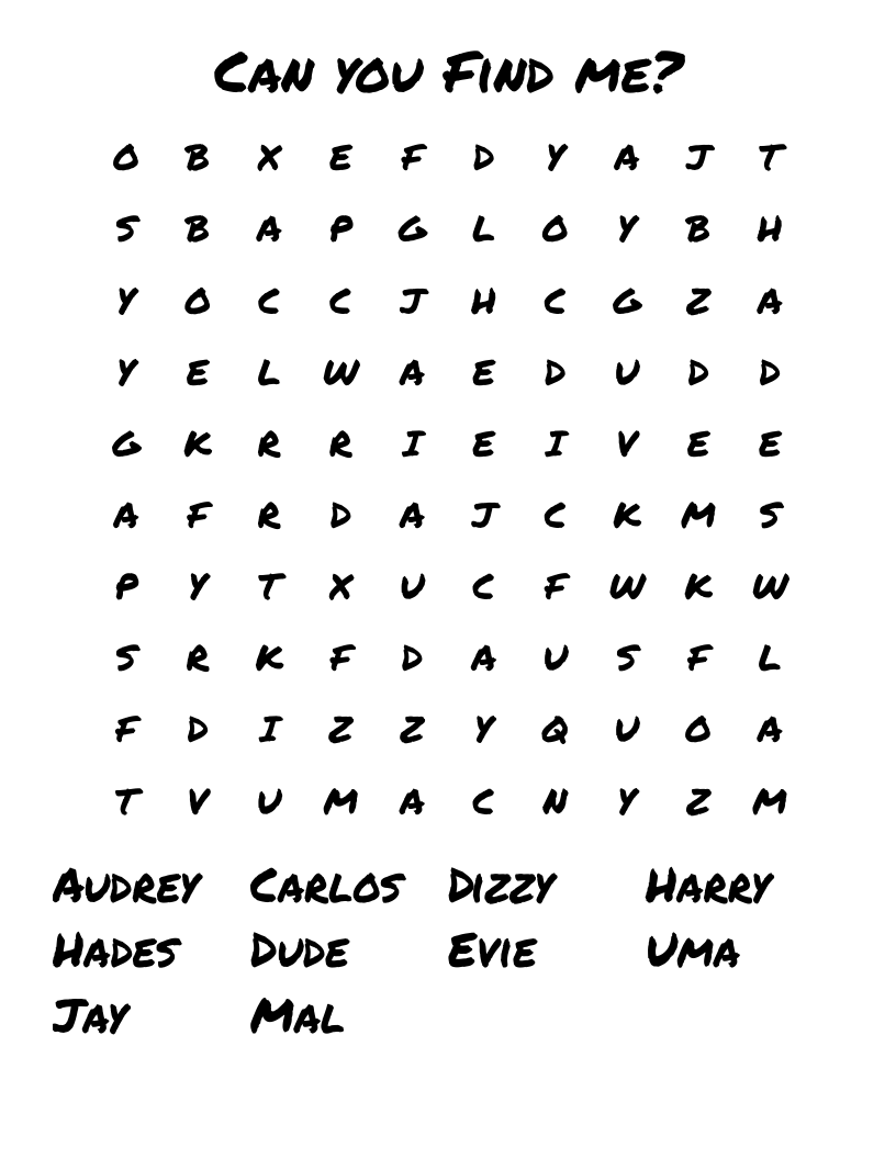 Can you Find me? Word Search
