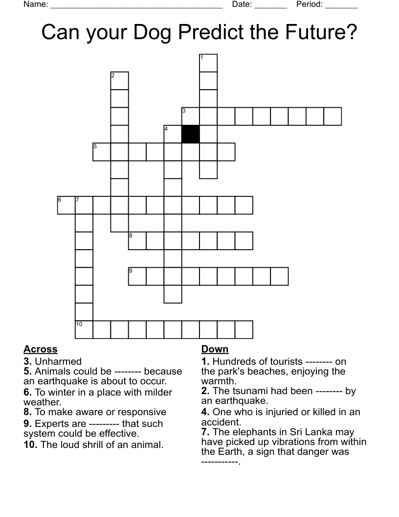 Can your Dog Predict the Future? Crossword