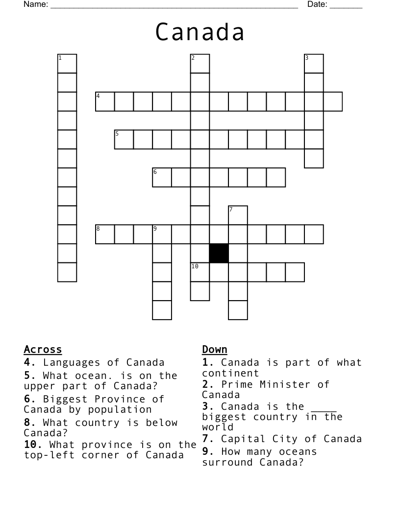 Canada Crossword