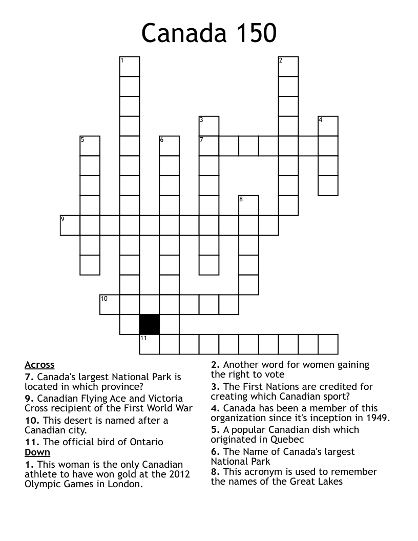 Canada 150  Crossword