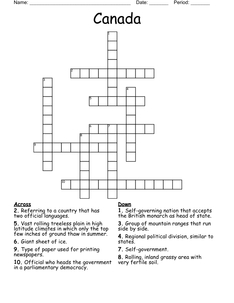 Canada Crossword