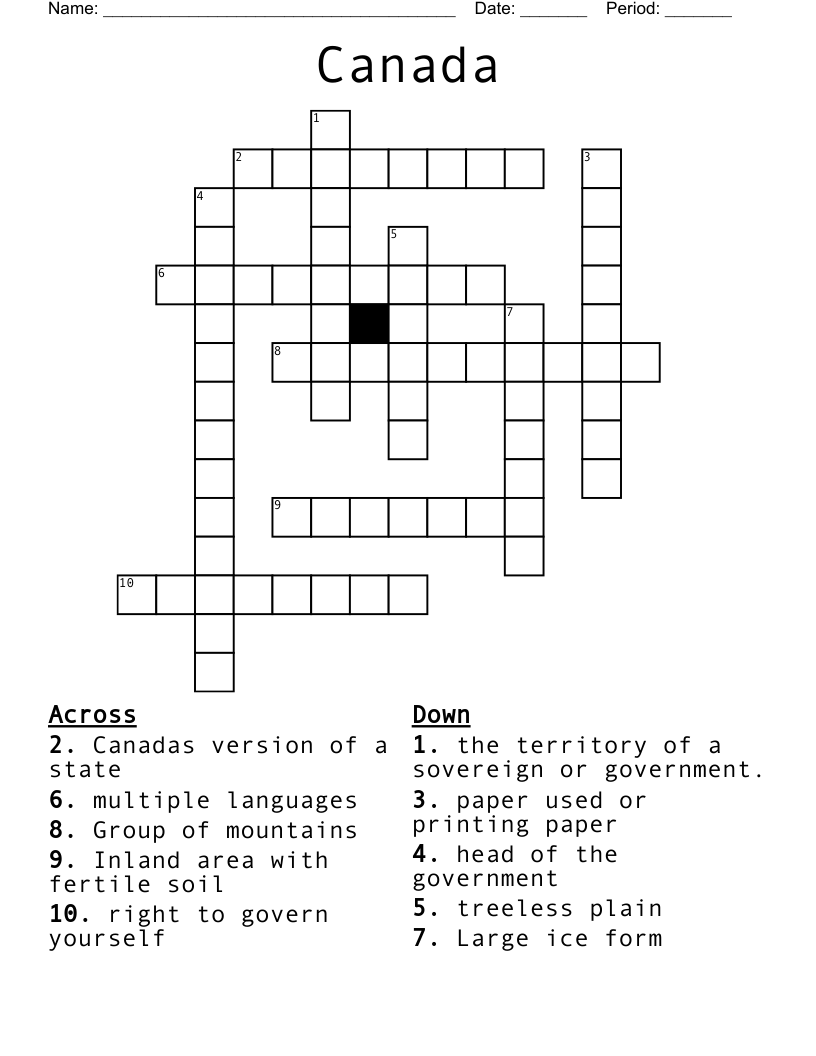 Canada Crossword