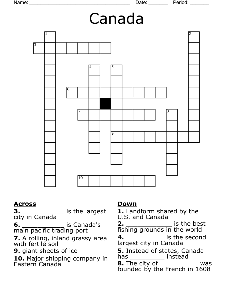 Canada Crossword