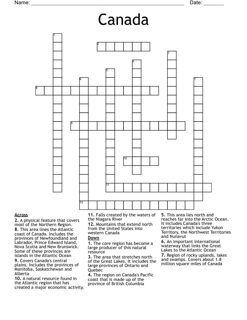 Canada Crossword