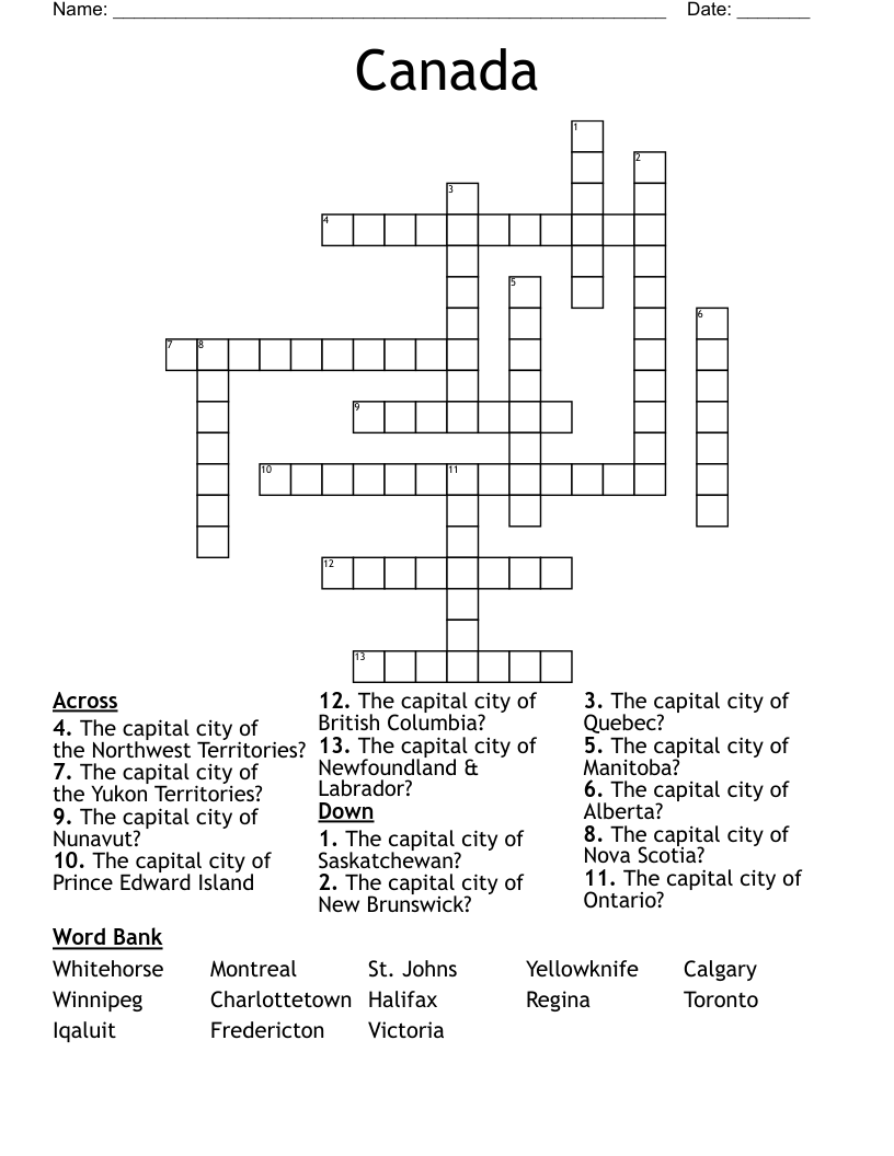 Canada Crossword