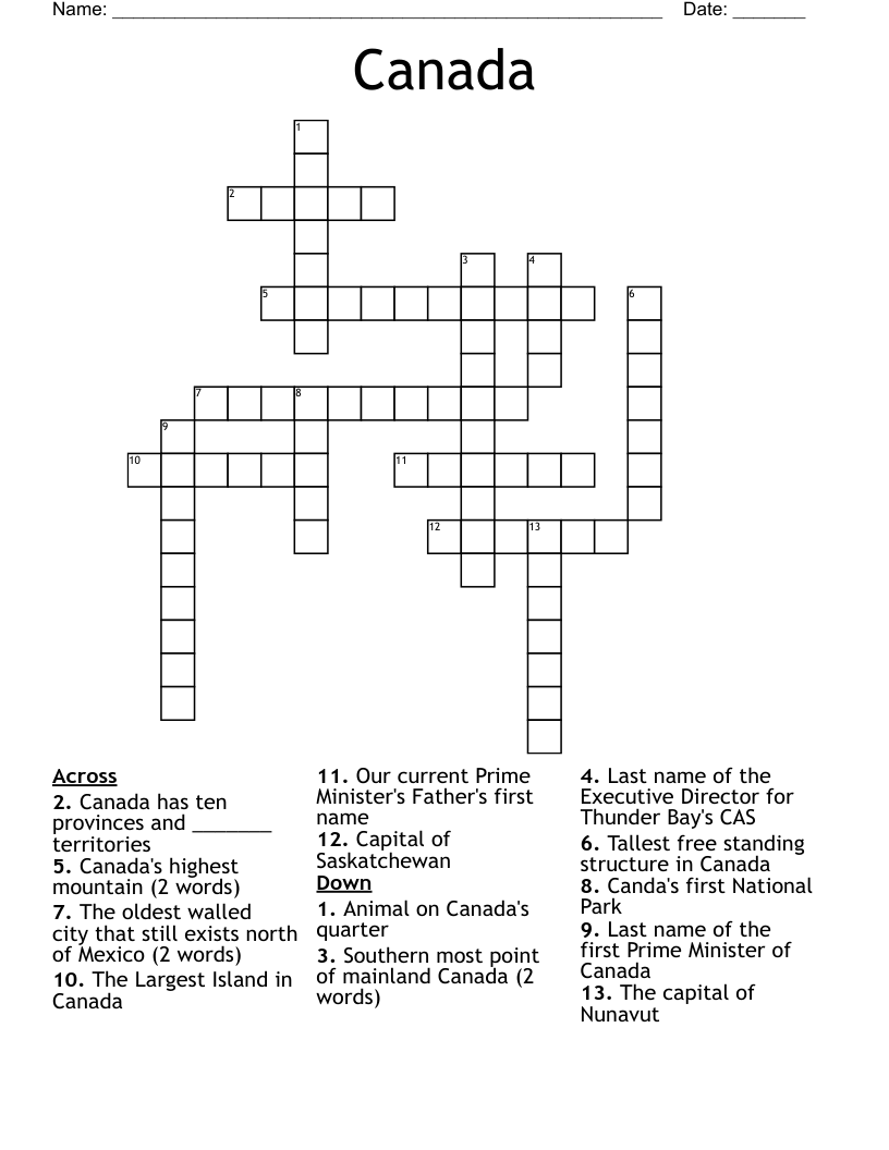 Canada Crossword