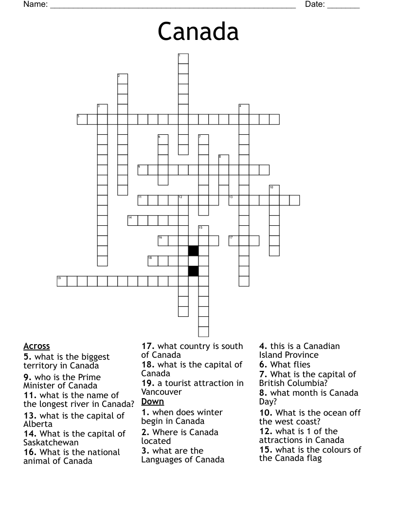 Canada Crossword