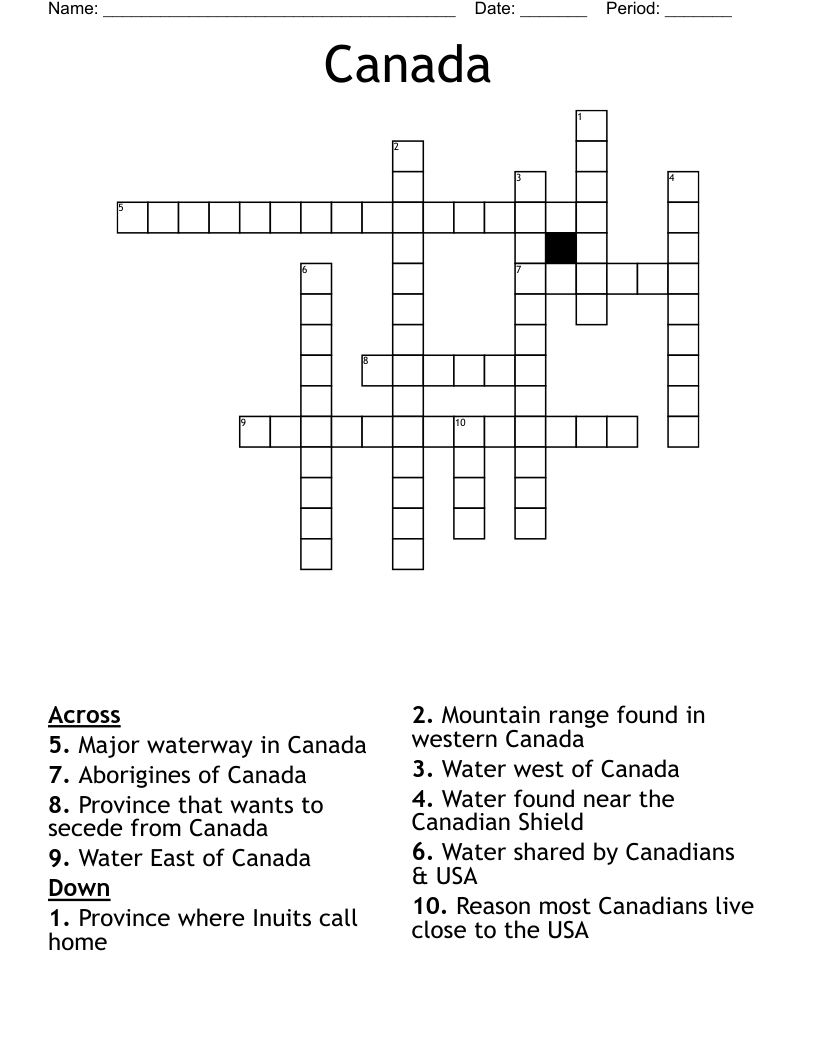 Canada Crossword