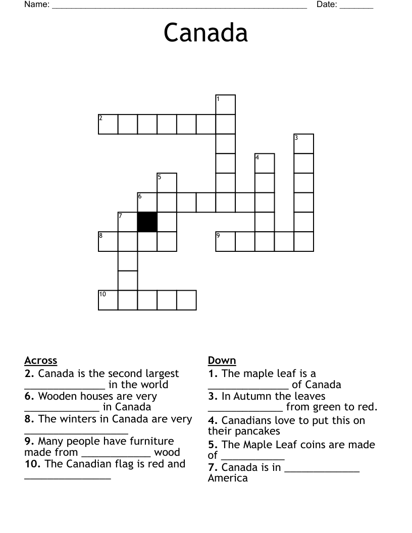 Canada Crossword