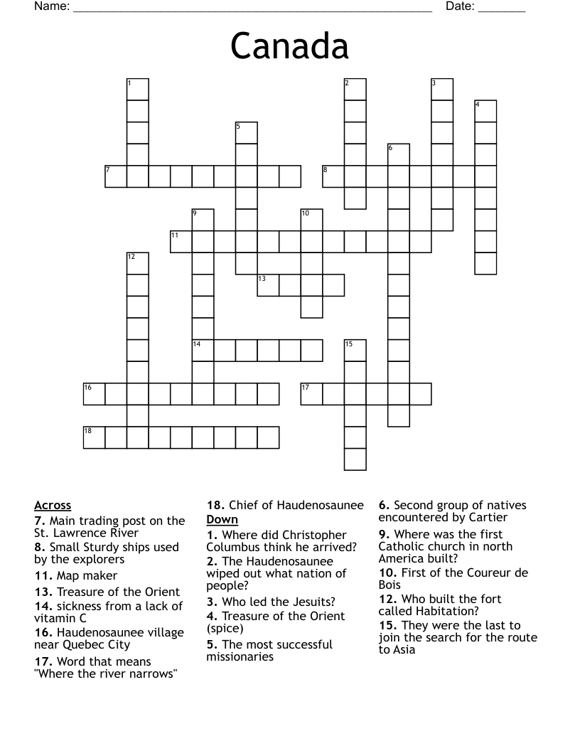 Canada Crossword