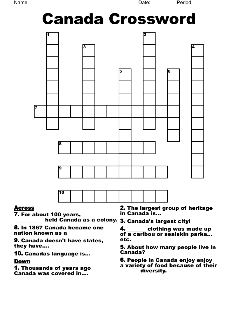 Canada Crossword