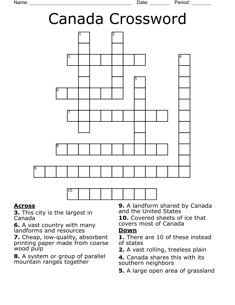 Canada Crossword