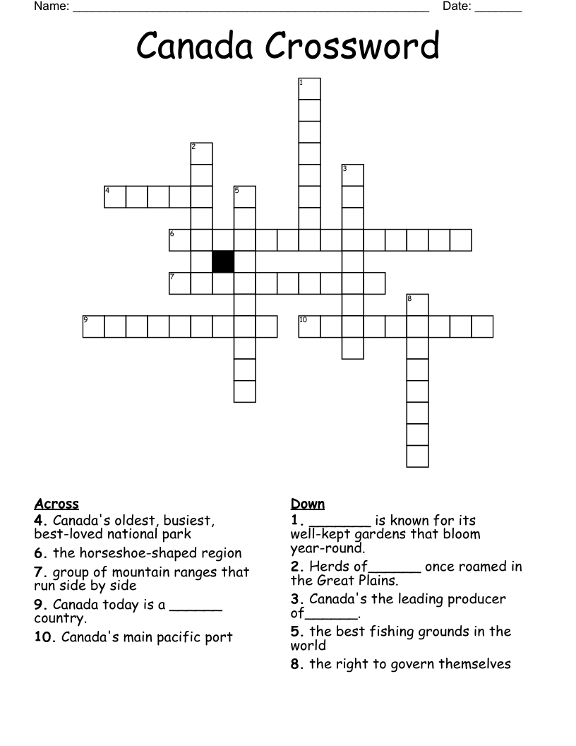 Canada Crossword
