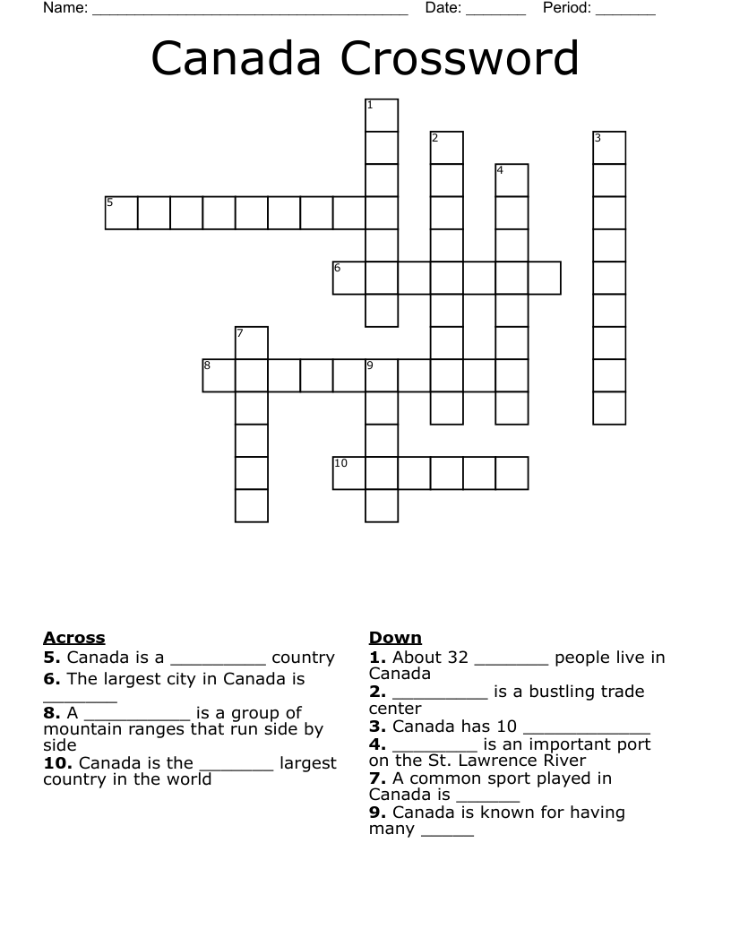 Canada Crossword