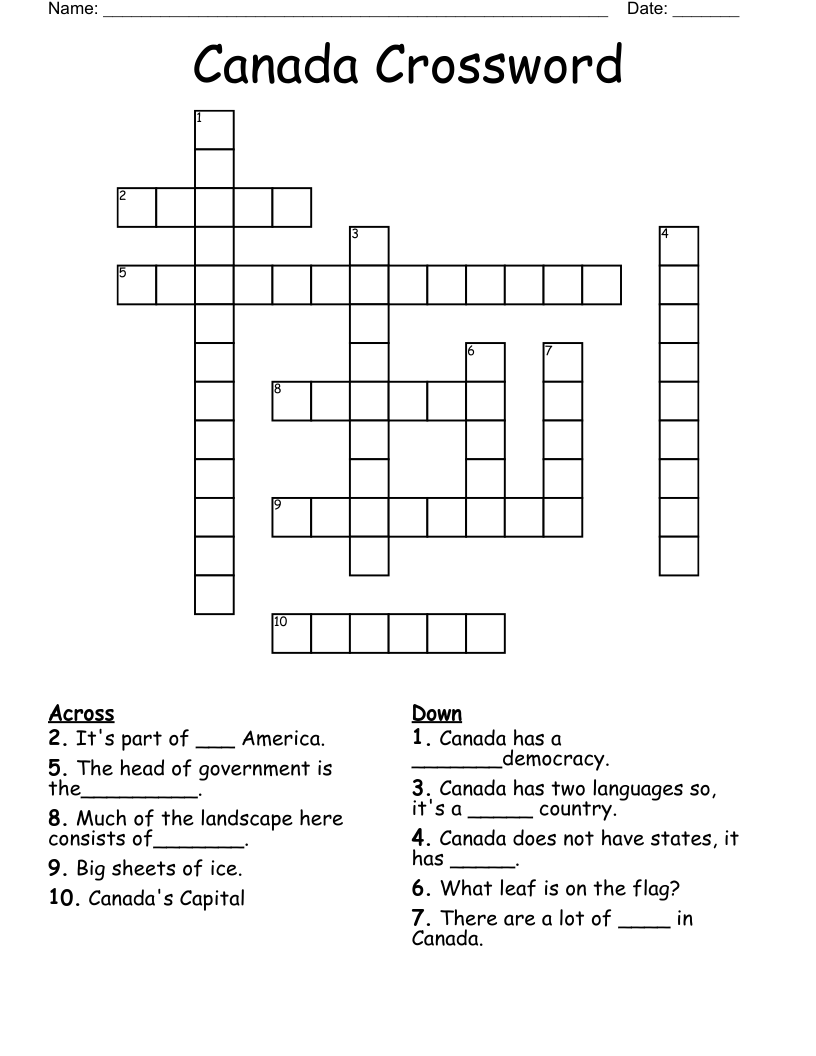 Canada Crossword