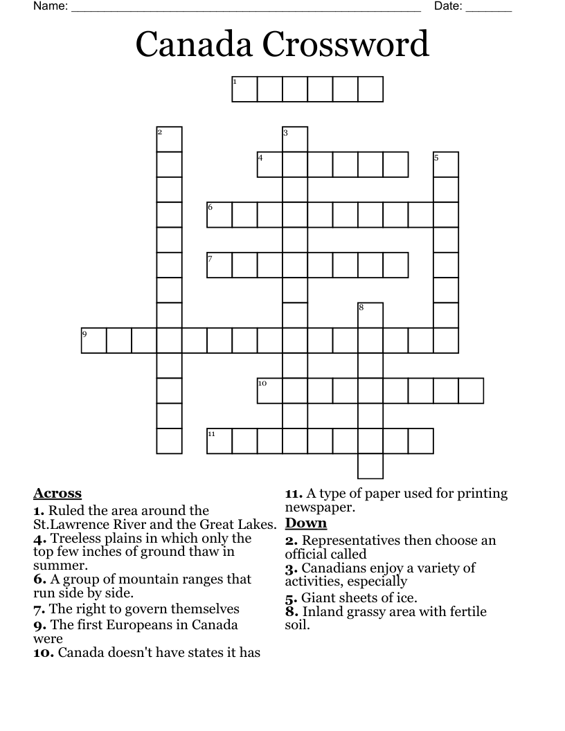 Canada Crossword