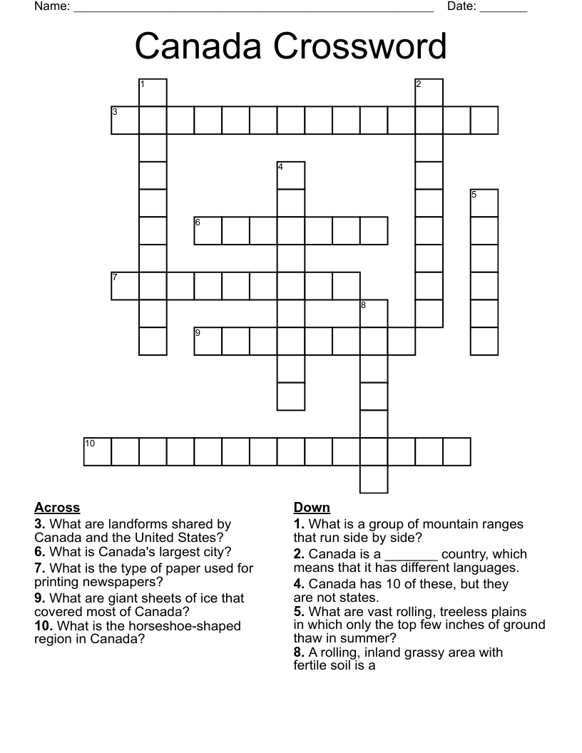 Canada Crossword 